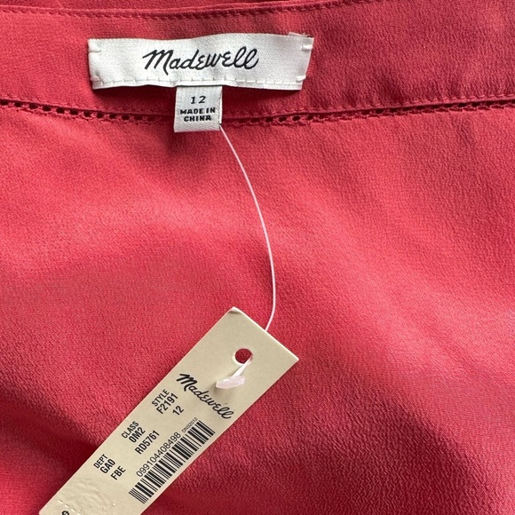 NWT Madewell 100% Silk Inset Camisole in Faded Begonia / Coral Size 12 - Picture 12 of 13